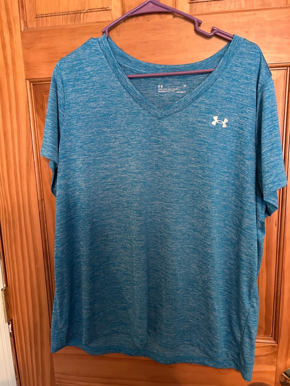 Under Armour Blue Heather V-Neck Performance Shirt